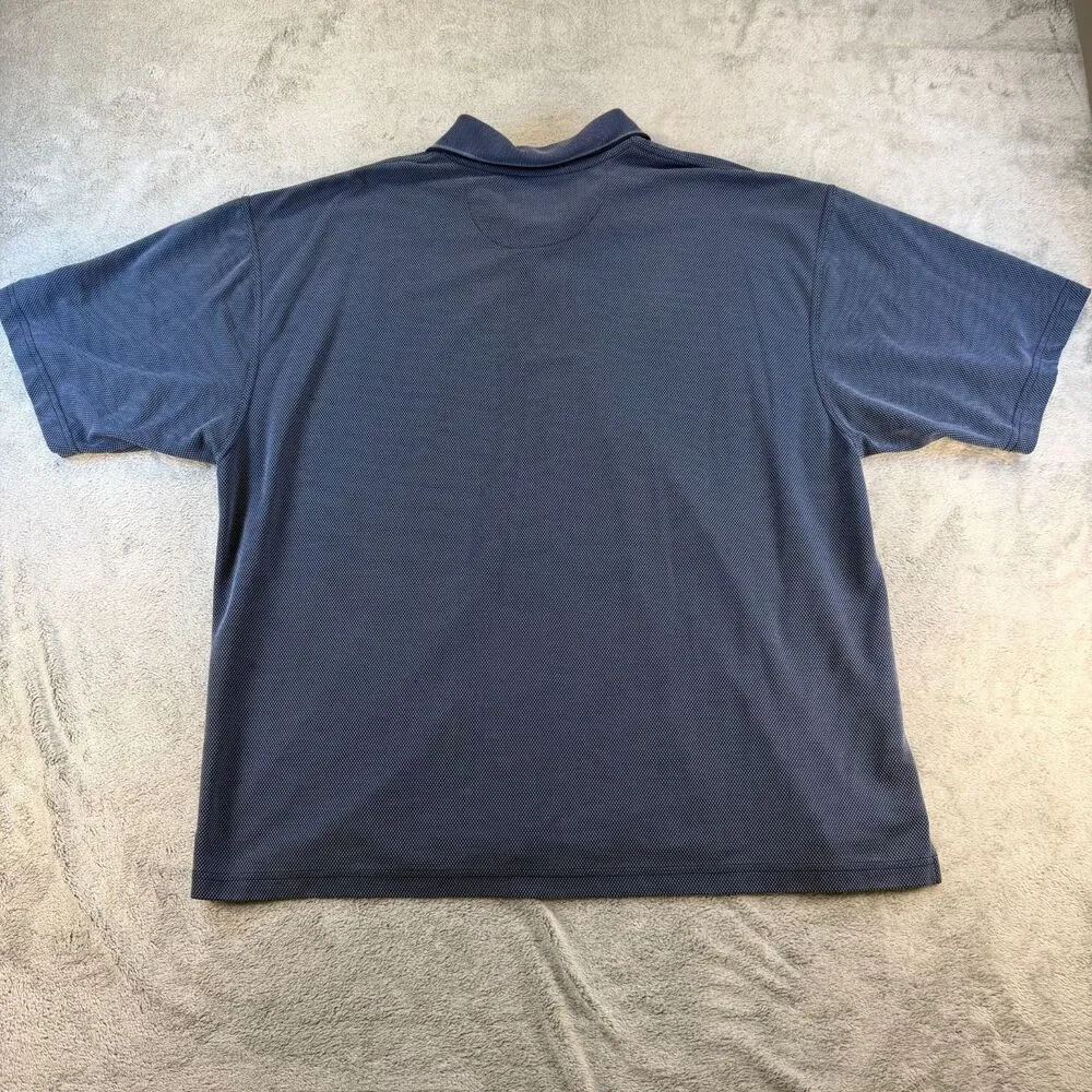 Nike Golf Polo Shirt Men XL Blue Short Sleeve Textured Performance